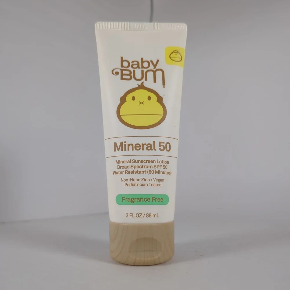 Baby Bum Mineral 50 Broad Spectrum Sunscreen Fragrance Free Water‎ Resistant 3oz